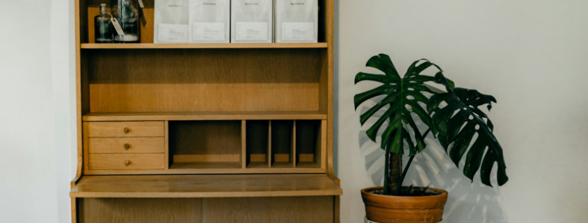 Small bureau with foldout desktop for small apartment office space