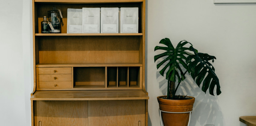 Small bureau with foldout desktop for small apartment office space