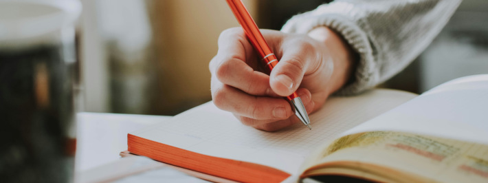 TRU student studing in student housing